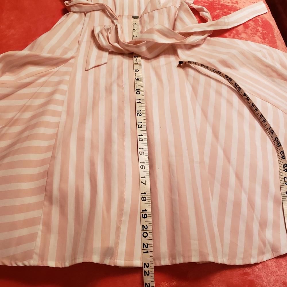 NWT CALVIN KLEIN cream/white striped shirt cotton dress (2) - Picture 11 of 15